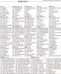 11월13일(월) 케이블·위성TV 편성표