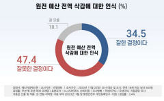 민주당 원전 예산 전액 삭감…'잘못한 결정' 47.4%·'잘한 결정' 34.5%