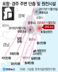 발생 원인 2016년과 같은 '주향이동단층 운동' 영향