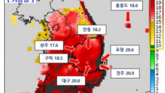 이틀간 대구·경북 8곳서 역대 12월 최고기온 기록 경신