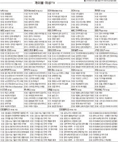 12월18일(월) 케이블·위성TV 편성표