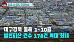 [시도때도없는 뉴스 12.05] 대구경북 올해 1~10월 법인파산 건수 178건 역대 최대
