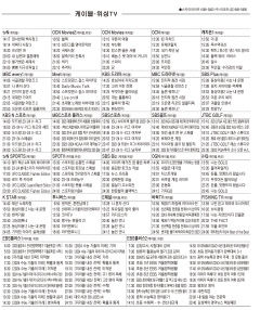 1월2일(화) 케이블·위성TV 편성표