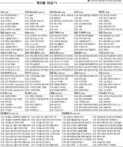1월9일(화) 케이블·위성TV 편성표