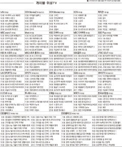 1월22일(월) 케이블·위성TV 편성표