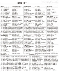 1월24일(수) 케이블·위성TV 편성표