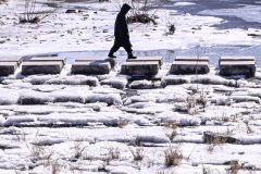 [포토뉴스] 한파에 얼어붙기 시작한 대구 신천