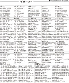 1월29일(월) 케이블·위성TV 편성표