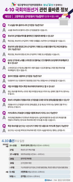[4·10 국회의원선거 관련 올바른 정보] 제5강 - 고등학생도 선거운동이 가능할까? (2) 할 수 없는 사례