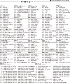 4월10일(수) 케이블·위성TV 편성표