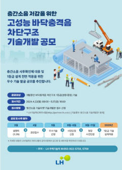 LH, 층간소음 문제 해결 기술개발 공모