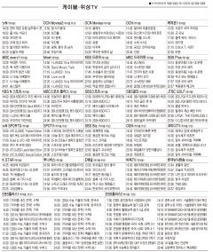5월7일(화) 케이블·위성TV 편성표