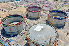 가스공사, 국내 최대용량 LNG 저장탱크 지붕 상량