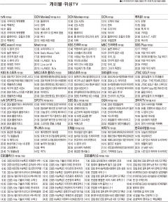 6월3일(월) 케이블·위성TV 편성표
