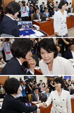 최민희, 이진숙 귀에 대고 