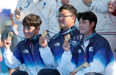 '텐의 행진' 양궁 男단체도 3연패…'독립유공자 후손' 허미미 유도 銀