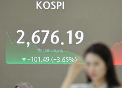 '미국발 경기 침체 우려'로 코스피 3.6% 급락…2,670대 마감