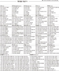 8월5일(월) 케이블·위성TV 편성표
