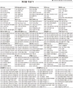 8월12일(월) 케이블·위성TV 편성표