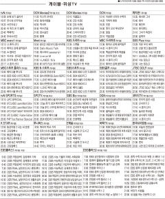 9월11일(수) 케이블·위성TV 편성표