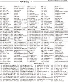 9월23일(월) 케이블·위성TV 편성표