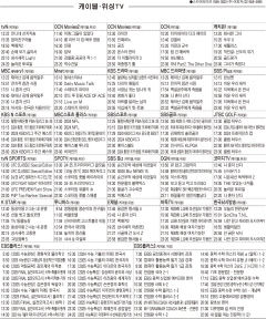 9월30일(월) 케이블·위성TV 편성표