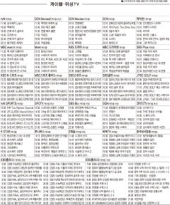 10월1일(화) 케이블·위성TV 편성표