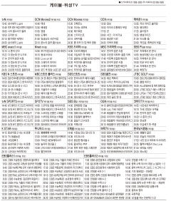 10월22일(화) 케이블·위성TV 편성표
