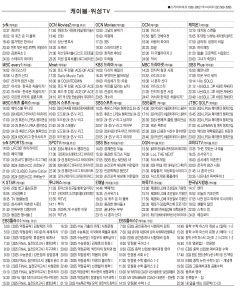 10월24일(목) 케이블·위성TV 편성표