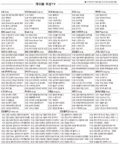 10월28일(월) 케이블·위성TV 편성표