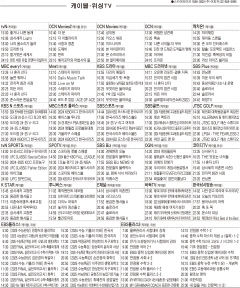 10월29일(화) 케이블·위성TV 편성표
