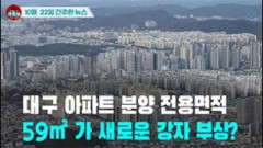 [시도때도없는 뉴스10.22]  대구 아파트 분양 전용면적 59제곱미터가 새로운 강자 부상?