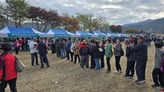 단풍 물든 군위댐 '힐링 산책'
