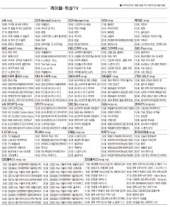 12월11일(수) 케이블·위성TV 편성표