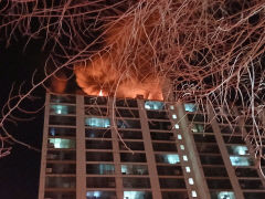 칠곡군 석적읍 18층 아파트 옥상 화재 발생