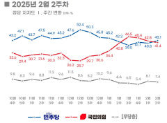 민주당 정당지지도 4주만에 국민의힘 역전