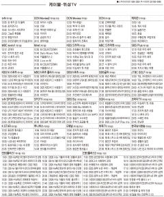 3월17일(월) 케이블·위성TV 편성표