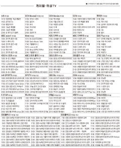 3월24일(월) 케이블·위성TV 편성표