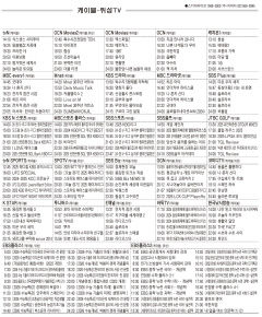 4월1일(화) 케이블·위성TV 편성표