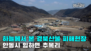 하늘에서 본 경북산불 피해현장, 안동시 임하면 추목리