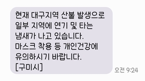 [함지산 산불] 대구 산불 연기가 경북까지? 구미서도 ‘타는 냄새’