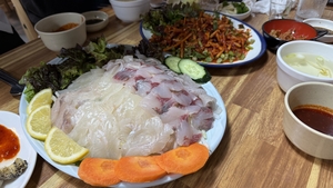 교동시장 새콤달콤 무침회와 신선한 해물의 향연