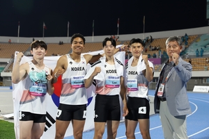 예천군청 소속 나마디 조엘 진, 한국 육상 역사를 다시 쓰다… 4x100mR서 한국신기록 수립