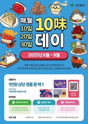 대구 대표 10가지 음식…‘대구10미데이’ 10일 시작