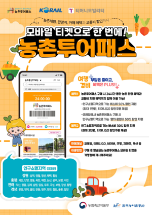7월부터 ‘농촌투어패스’ 시작…울릉 문경 영덕 등서 KTX 50% 할인