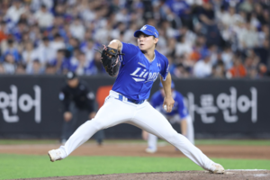 삼성 라이온즈의 신인 배찬승 ‘구속’ 상승세 이어가