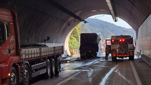 [속보] 중부내륙고속도로 양평방향 고령2터널 화재로 1명 사망…통행 차단 중