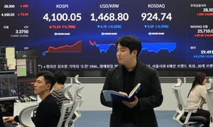 코스피 4,100선 회복…코스닥은 하락