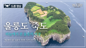 [영상] 울릉도 최대 부속섬 죽도… 하늘에서 만난 푸른 비경