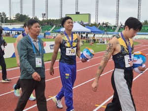[전국체전 현장] 조엘진 “200ｍ 개인 기록 깨 기뻐…도전 멈추지 않을 것”